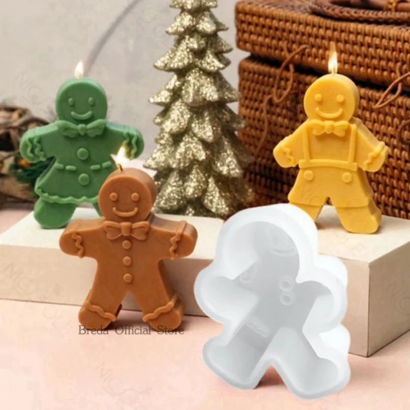 Resin Craft Ideas - 3D Smile Gingerbread Man Silicone Candle