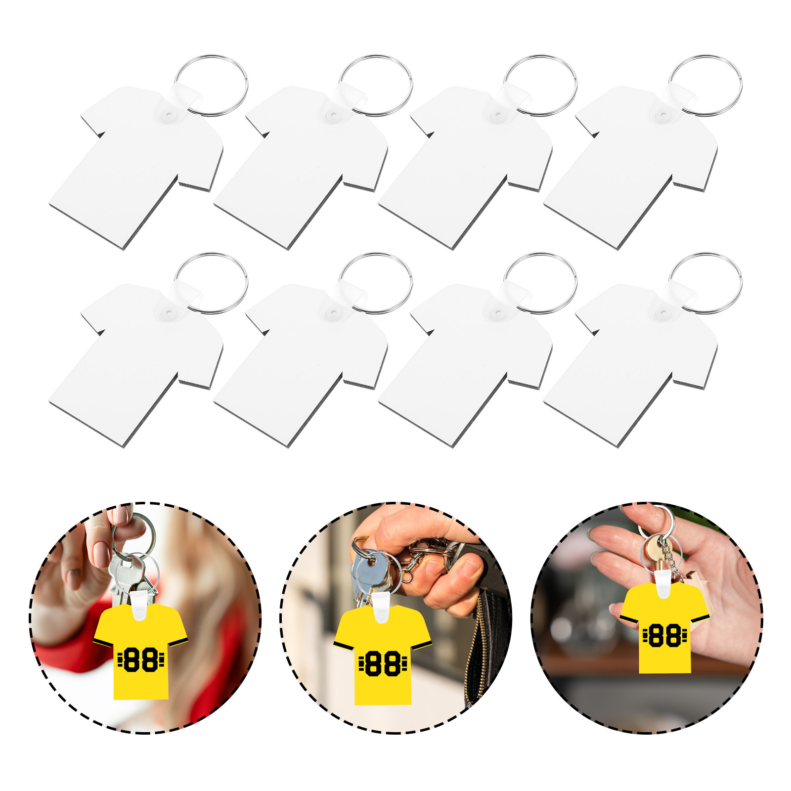 Wood Ring Blank - 40Pcs Mdf Fiberboard Sublimation Keychain Blanks