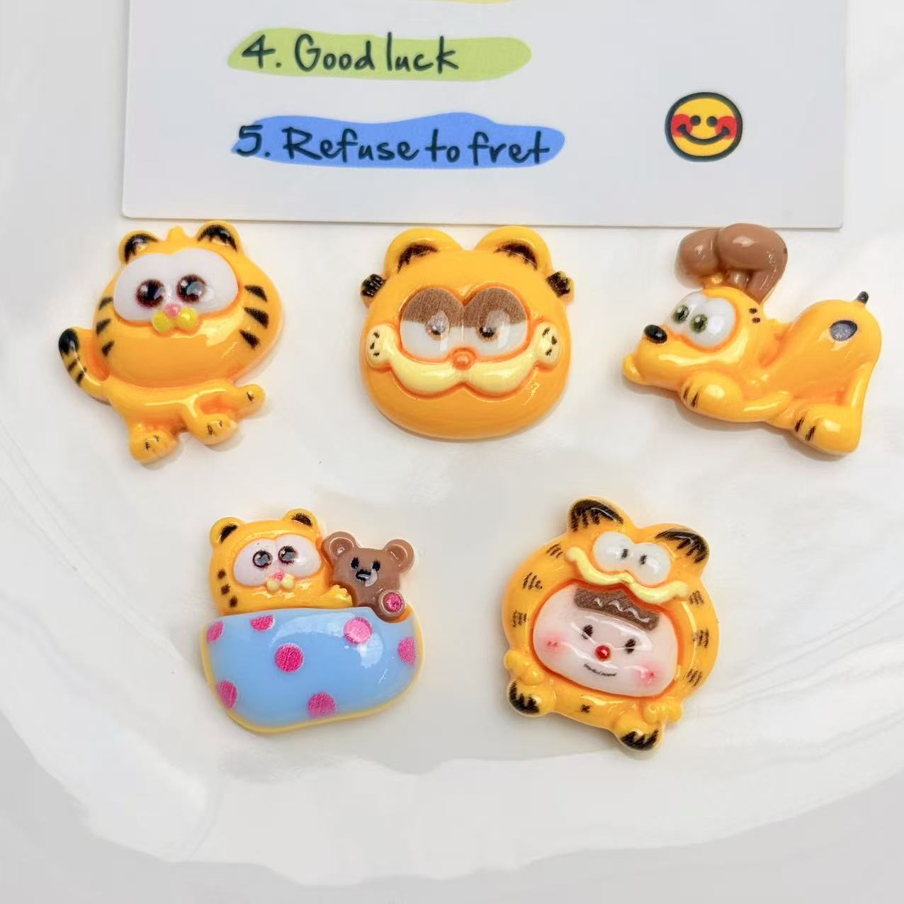 Resin Crafts Diy - 50pcs Garfield Cartoon Cute Figurine Resin