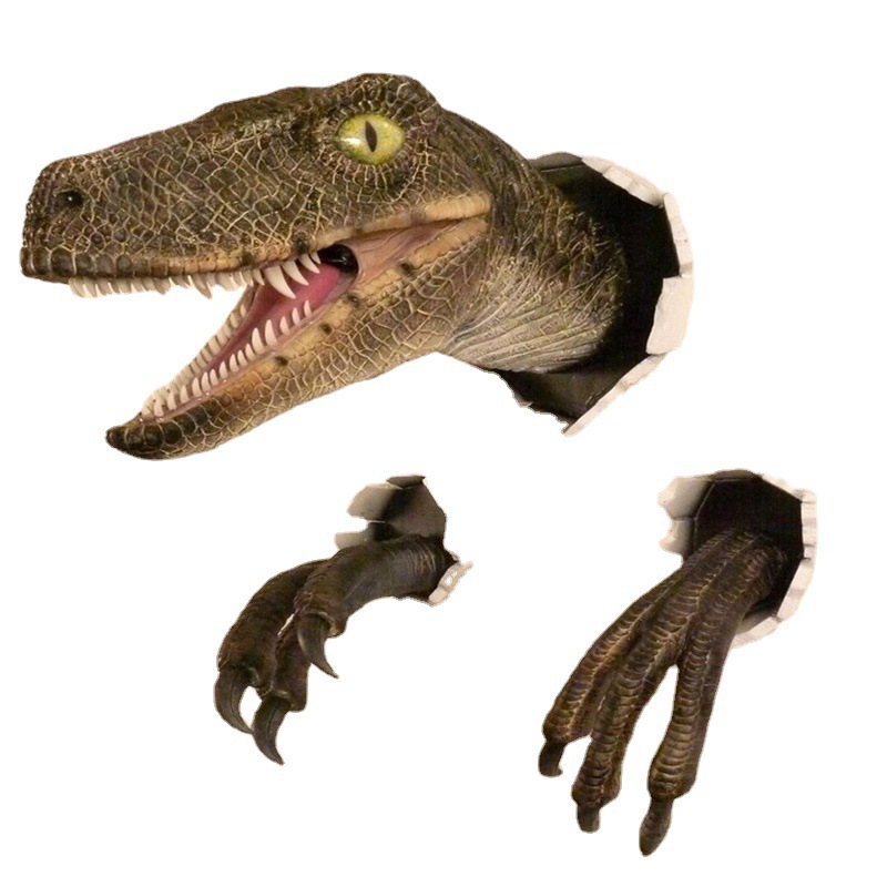 Resin Craft Ideas - Dinosaur Ornaments Broken Wall Raptors Three