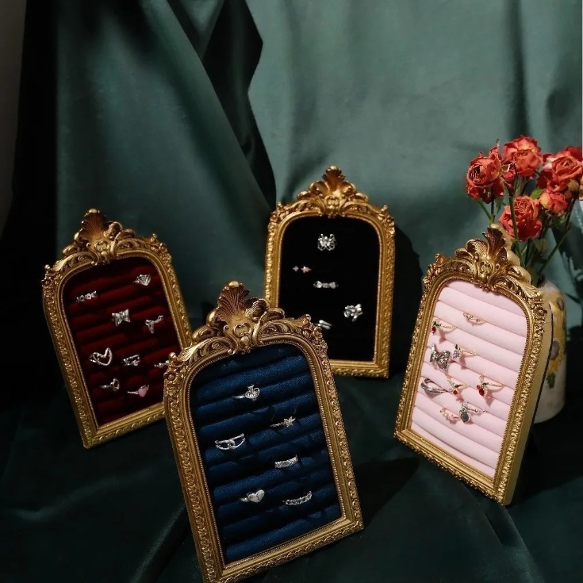 Jewelry Storage Shelf Velvet V - Wood Ring Blank ulasan dan harga