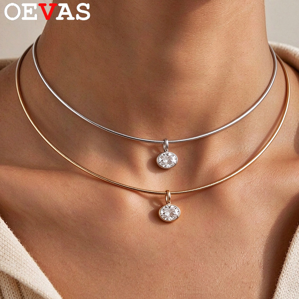 OEVAS 2-4CT East West Oval Cut - Bezels Set Pendant ulasan dan harga